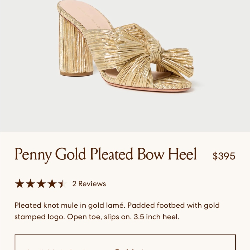 Loeffler Randall Gold Bow Heels